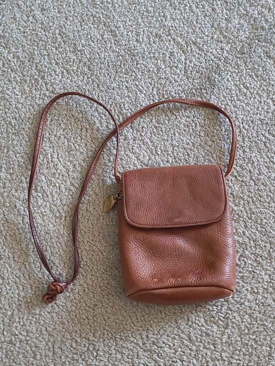 Libaire Handbags - Vintage Brown Pebbled Leather Crossbody Bag